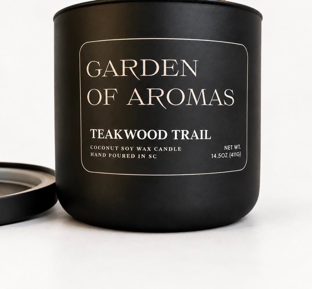3 Wick Teakwood Trail 14.5oz Candle