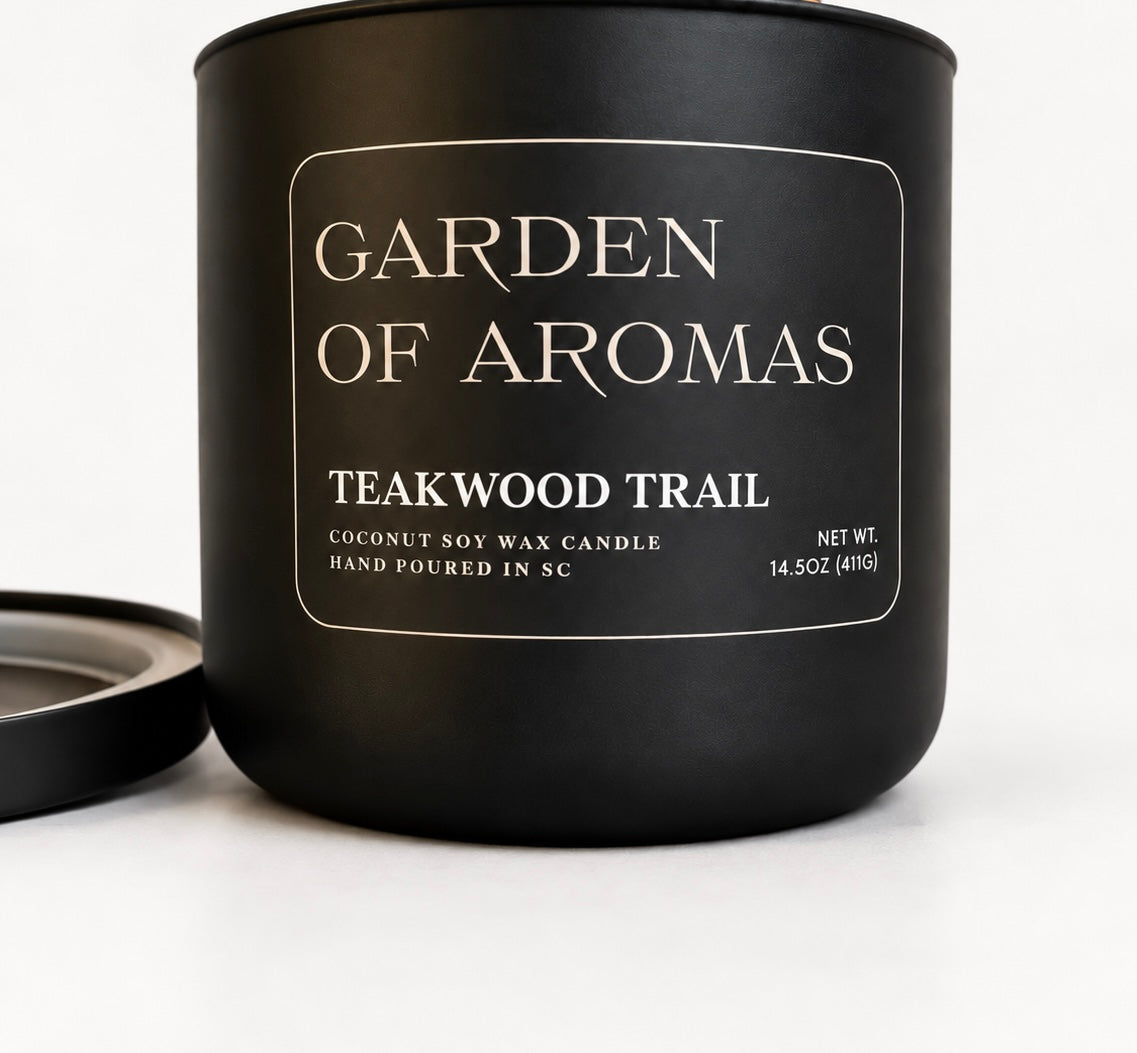 3 Wick Teakwood Trail 14.5oz Candle