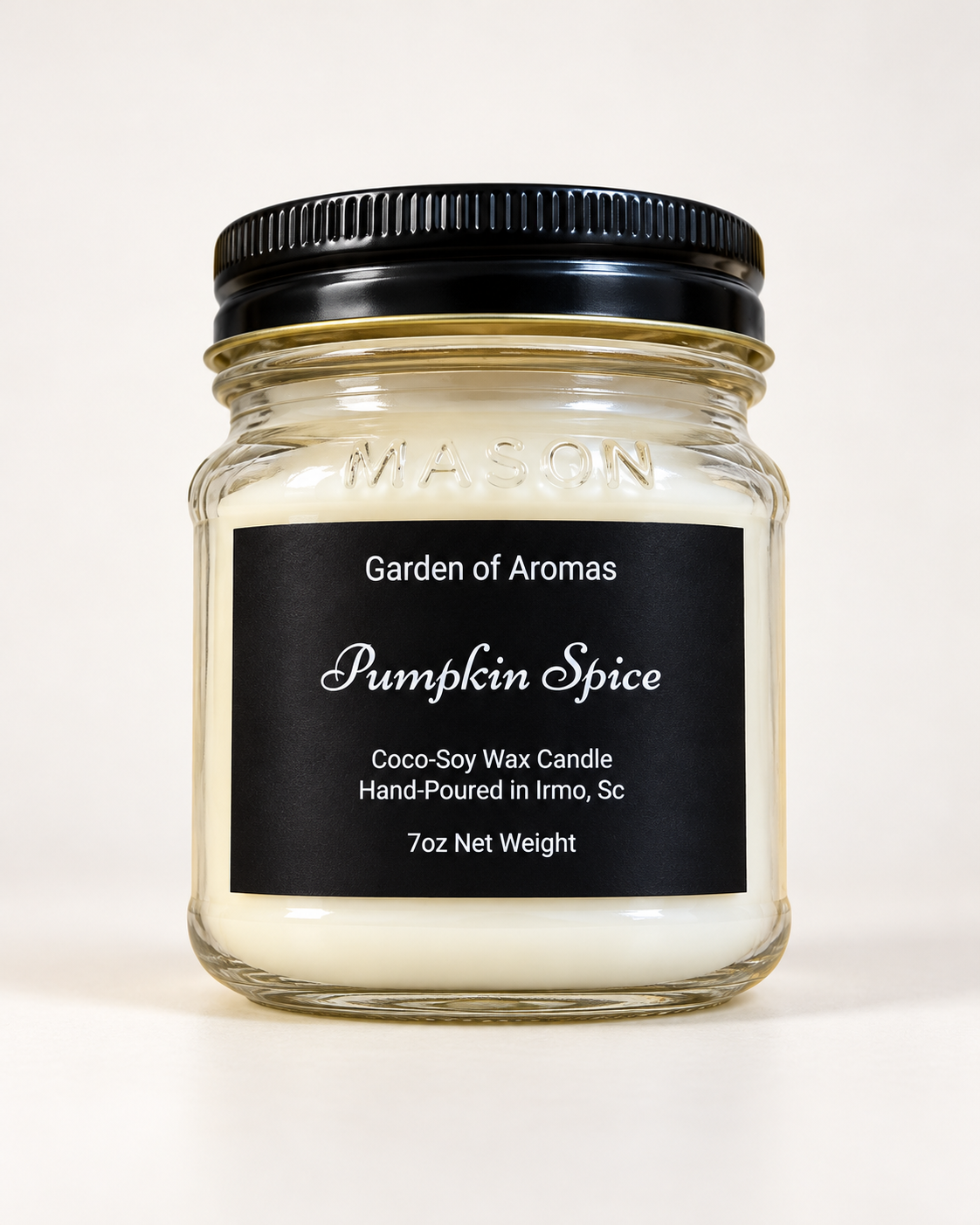 Pumpkin Spice 7oz Mason Jar Candle
